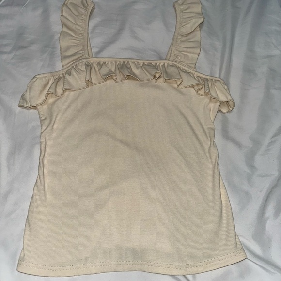 Women's Cream Ruffle Top - Picture 5 of 6